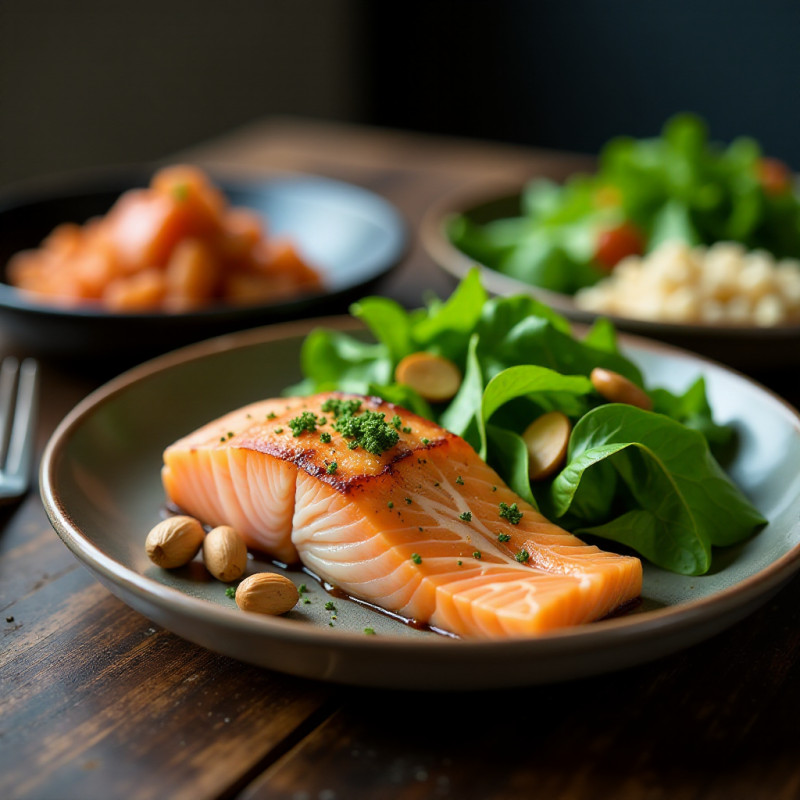 A plate of healthy foods for hair health.