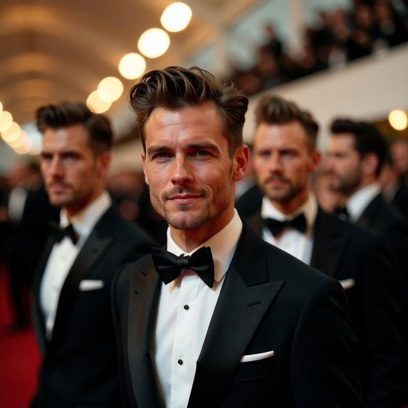 Celebrities with various quiff hairstyles.