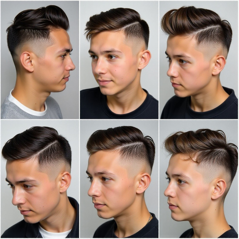 Young men wearing various styles of undercut.